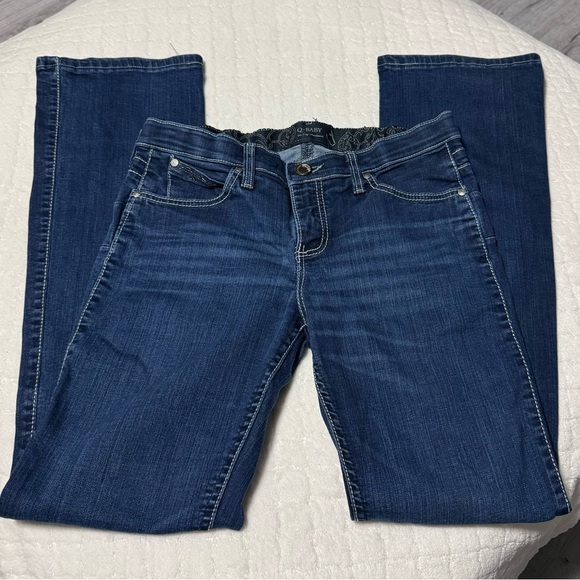 Q Baby No Gap Waistband Womenβs Jeans Elastic waist 5/6 x 32 mid rise - Picture 11 of 13